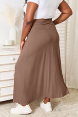 Double Take Women's Soft Rayon Maxi Skirt with Adjustable Drawstring Waist