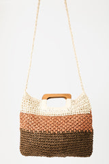 Fame Color Block Braided Tote Bag - Stylish & Versatile Large Shoulder Bag
