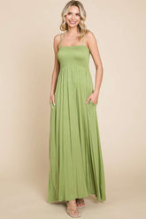 Culture Code Smocked Cami Maxi Dress with Pockets - Elegant & Practical