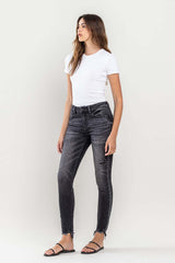 Lovervet Women's Raw Hem Cropped Skinny Jeans - Trendy Denim Fashion