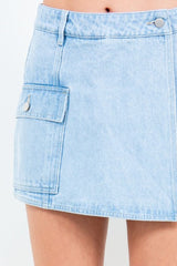 Trendy American Bazi Cargo Pocket Mini Skort for Women