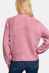 Zenana Women's Cozy Button Down Cardigan - Versatile Long Sleeve Knit Sweater for Effortless Style