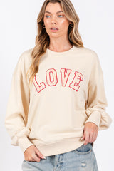 SAGE + FIG LOVE Path Applique Drop Shoulder Sweatshirt - Cozy & Stylish Loungewear