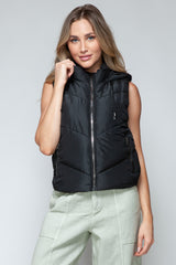 Stylish Snobbish Quilted Hooded Vest with Zip-Up Closure