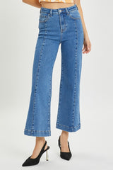 RISEN Women’s Full Size High Rise Wide Leg Jeans - Trendy Retro Denim