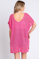 GeeGee Short Sleeve Knit Cover-Up Dress with Side Slits - Stylish Summer Essential