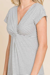 Culture Code Full Size Striped Dress with Twisted Detail - Trendy and Versatile