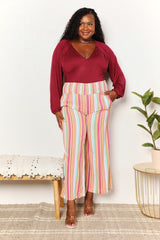 Culture Code Full Size V-Neck Bodysuit with Poet Sleeves - Chic and Versatile