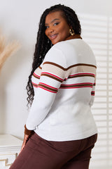 Classic Striped Collared Rib-Knit Top for Women - Stylish & Comfortable
