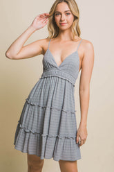 Love Tree Women's Frill V-Neck Cami Dress - Elegant & Versatile Summer Outfit