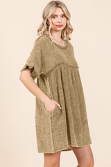 Culture Code Textured Babydoll Dress with Pockets - Feminine Style & Comfort