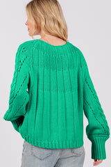 SAGE + FIG Women's Oversized Cable-Knit Long Sleeve Sweater with Ribbed Cuffs