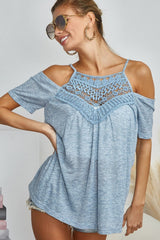 BiBi Elegant Crochet Lace Top with Adjustable Straps - Stylish & Comfortable