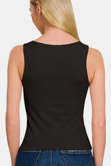 Zenana Square Neck Cropped Tank Top - Trendy & Versatile Wardrobe Essential