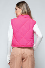 Snobbish Snap Down Quilted Crop Vest - Stylish & Versatile Women's Layer