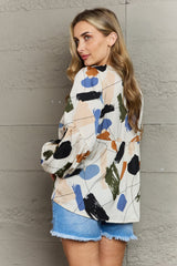 Hailey & Co Wishful Thinking Multi-Colored Printed Blouse with Artistic Flair