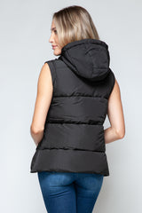 Stylish Hooded Vest with Snap and Zip Closures - Versatile and Warm