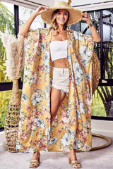 BiBi Floral Side Slit Longline Cardigan - Chic & Versatile Women's Layering Knitwear
