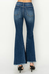 RISEN Full Size High Rise Flare Jeans with Shadow Seam & Slit Detail - Stylish, Comfortable, and Versatile