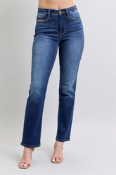 Judy Blue Full Size Washed Straight Leg Jeans with Convenient Pockets