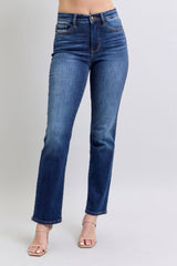 Judy Blue Full Size Washed Straight Leg Jeans with Convenient Pockets