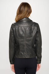 Coalition LA Women's Vegan Leather Cargo Shacket with Button Down