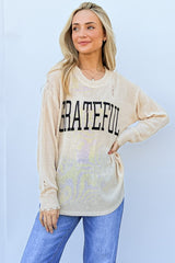 And The Why GRATEFUL Long Sleeve Knit Top - Chic & Comfortable Women's Fashion