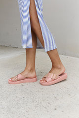 Forever Link Blush Studded Cross Strap Sandals - Chic & Comfortable Footwear