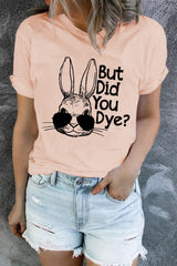 Trendy Rabbit Graphic Round Neck T-Shirt for Casual Comfort