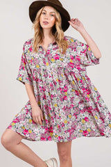 Chic Floral Button Down Mini Shirt Dress - SAGE + FIG