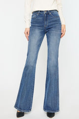 Kancan Cat's Whiskers High Waist Flare Jeans - Retro Style & Flattering Fit