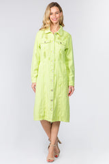 American Bazi Women's Button-Up Distressed Denim Dress - Timeless Style with Modern Edge