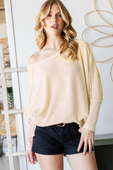 Reborn J Women's Exposed Seam Lantern Sleeve Top - Trendy & Stylish