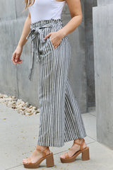 Heimish Striped Paperbag Waist Culotte Pants - Chic & Comfortable