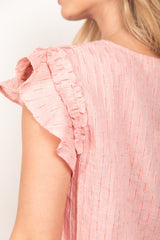 VERY J Women's Ruffle Cap Sleeve Top & Shorts Set - Chic Summer Outfit