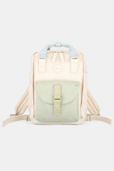 Himawari Waterproof Canvas Backpack with Chic Round Label - Large Size