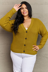 Zenana Kiss Me Tonight Full Size Chartreuse Button Down Cardigan - Soft Viscose, Casual Chic