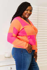 Trendy Checkered V-Neck Dropped Shoulder Cardigan for Layering