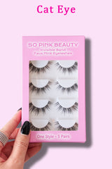 SO PINK BEAUTY Luxurious Faux Mink Eyelashes - 5 Pairs for Glamorous Eyes