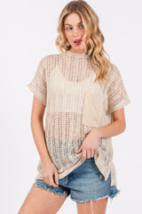 Ces Femme Crochet Mock Neck Cover Up – Stylish Layer for Beach & Boho Looks