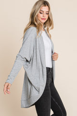 BOMBOM Women's Open Front Long Sleeve Cocoon Cardigan - Cozy & Stylish Layering Essential