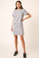 Mittoshop Women's Suede Short Sleeve Mini Dress - Luxurious & Versatile