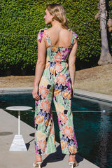 Elegant Floral Wide Leg Jumpsuit by ODDI - Chic Sleeveless Design