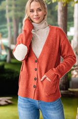 Heimish Women's Full Size Long Sleeve V-Neck Button Down Cardigan - Stylish & Versatile