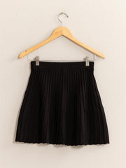 HYFVE High Waist Knit Pleated Flare Mini Skirt - Stylish Versatility for Any Occasion