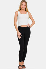 Zenana Ribbed Round Neck Cropped Tank Top - Stylish & Versatile Summer Essential
