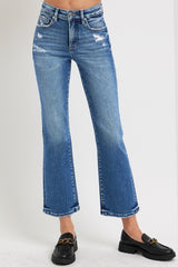 RISEN High Rise Tummy Control Bootcut Crop Jeans - Stylish Comfort for Every Occasion | NK Wears