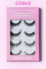 SO PINK BEAUTY Faux Mink Eyelashes Variety Pack - 5 Luxurious Pairs for Glamorous Eyes