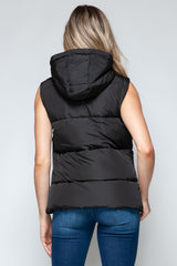 Stylish Hooded Vest with Snap and Zip Closures - Versatile and Warm
