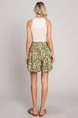 Trendy Floral Printed Smocked Waist Skorts – Versatile & Comfortable by Cotton Bleu